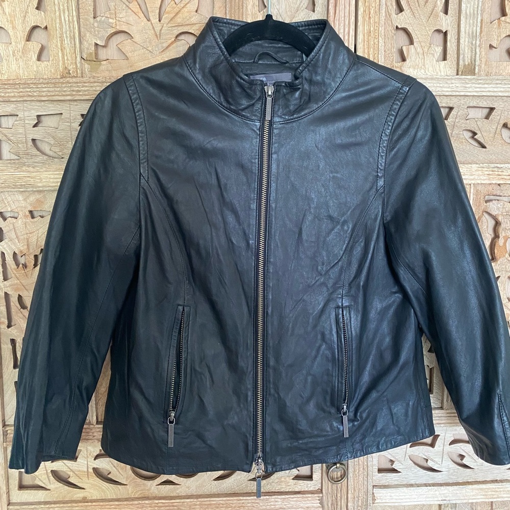 Vince Black Leather Jacket, light weight. Adorable